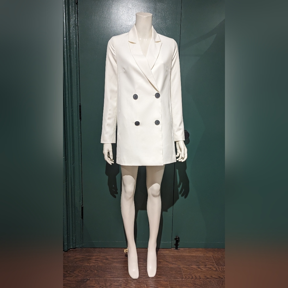 Misha Nonoo White Boxy Blazer Dress Size 2